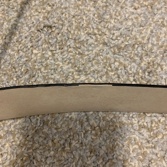 Thick black square Faux Leather Belt for Dress or Slacks Pants size large - Picture 3 of 8